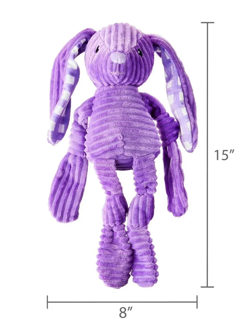 Vibrant Life Ribbed Easter Bunny Dog Toy, Purple, 15